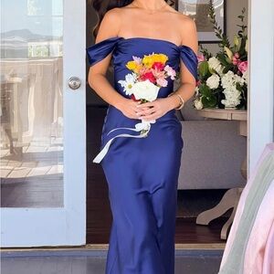 Beginning Boutique Strapless Navy Dress New With Tags